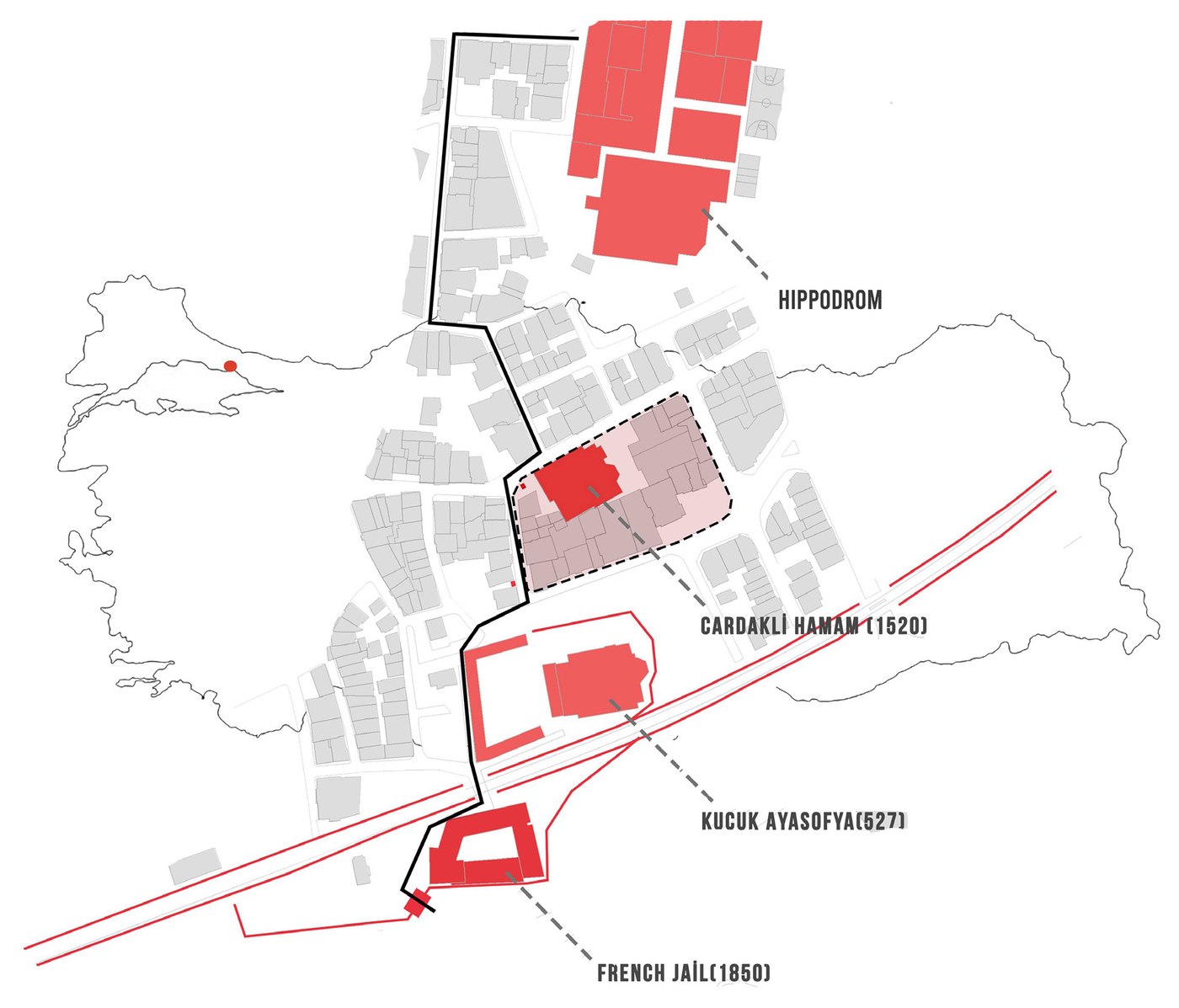 Locating the site between coast and historic core